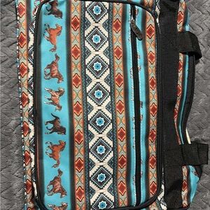 Patterned Blue and Brown Women's Bag